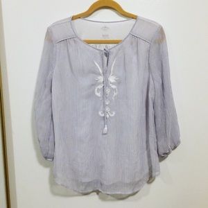 St John's Bay Embroidered Peasant Blouse